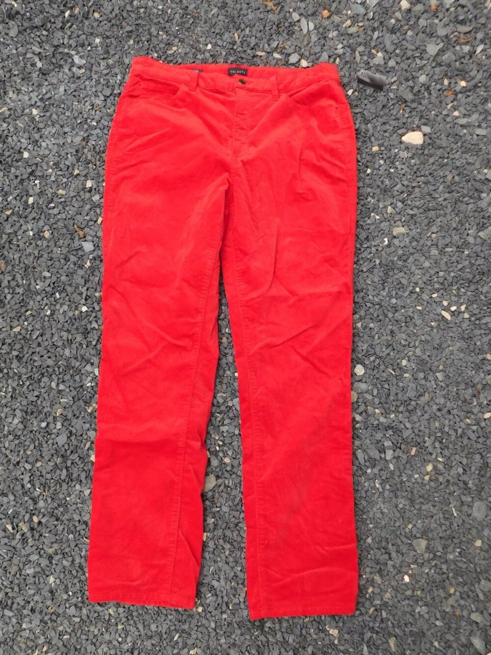 Talbots Red Velveteen Straight Leg Pants sz 12